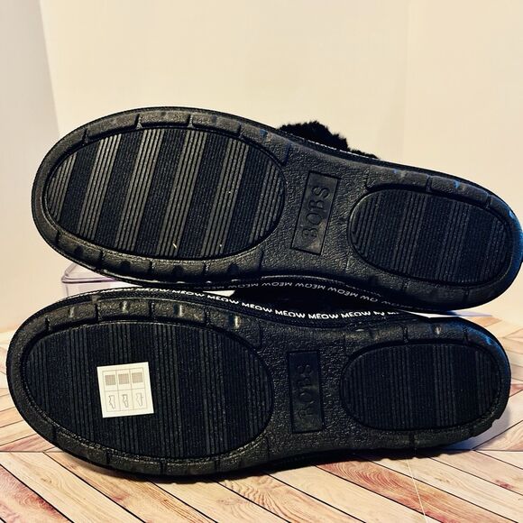 BOBS Skechers Too Cozy Meow Cat Women's 6 Floral Slippers Fur Embroidered Vegan - Picture 6 of 10